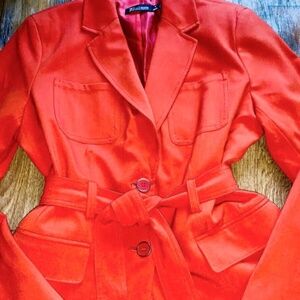 🛑 SOLD ‼️ NEW YORK & COMPANY 7th AVE SUITING BLAZER — TANGERINE ORANGE, SZ M